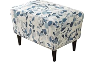 KRFOONN Ottoman Slipcovers Stretch Rectangle Footrest Stool Covers Printed Ottoman Cover for Foot Stool Furniture Protector with Non Slip Elastic Bottom (04, XX-Large)