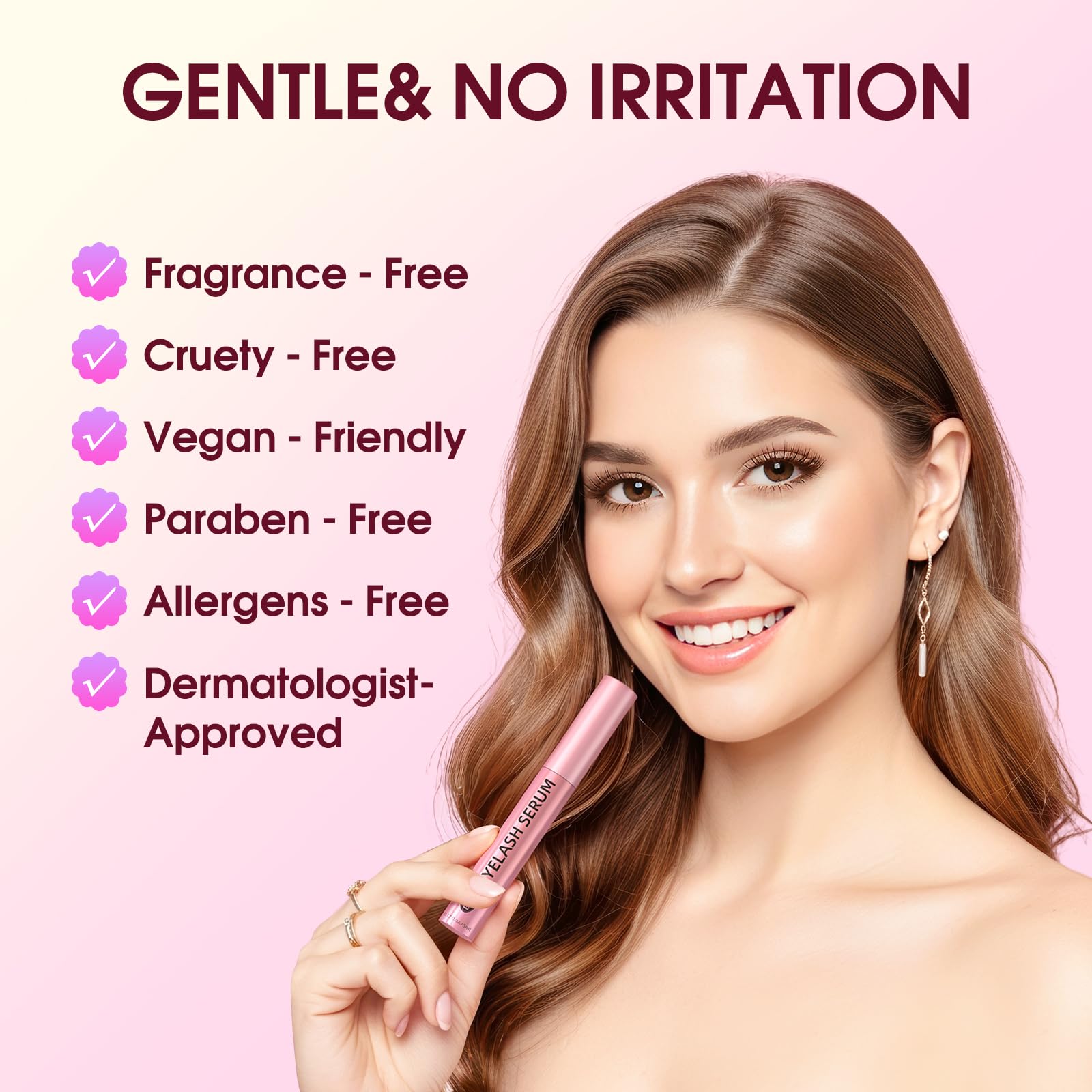 Biysber Lash Serum for Eyelash Growth: Premium Eyelash Growth Serum with Advanced Formula to Boost Longer Fuller and Thicker Lashes and Eyebrows - Gentle & Vegan for Sensitive Eyes (5 mL)