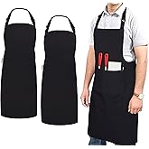 RUVANTI Work Apron for Men, Oil & Water Repellent, Poly Cotton Cross Back Aprons for Women with Pockets, Adjustable up to XXL