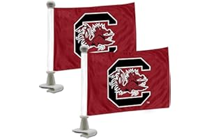 FANMATS 61927 South Carolina Gamecocks Ambassador Car Flags - 2 Pack Mini Auto Flags, 4in X 6in, Perfect for Hood or Trunk