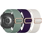 BandRain 3 Pack Elastic Bands Compatible with Galaxy Watch 8 Band 40mm 44mm/Samsung Galaxy Watch 8 Classic 46mm, Stretchy Nylon Solo Loop Sport Strap Wristband for Samsung Watch 8 Band Women Men