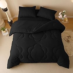 Luxlovery Black Sunflower Comforter Set King All