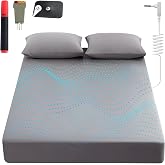 Grounding Sheets King, 90% Organic Cotton+ 10% Pure Silver Fiber,Grounded Bed Sheet Kit, Deep Pocket Grounded Bed Sheet, Relieves Pain - Used for Healthy Sleep Therapy (Gray, King)
