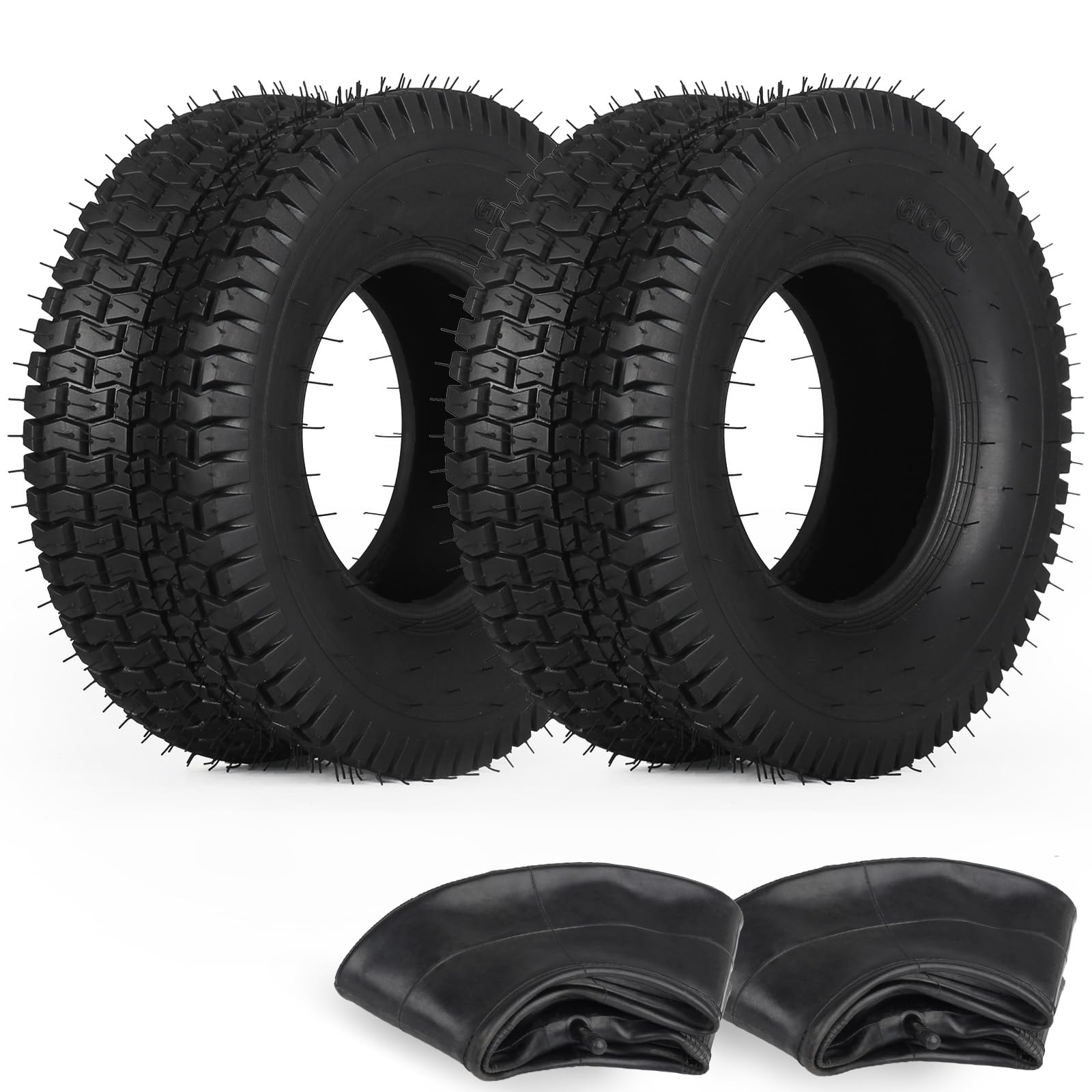 Photo 1 of 13x5.00-6 Tire and Inner Tube Set, TR-13 Straight Valve Stem, Replacement Riding Mower Front Wheel Assembly, 2 Pack