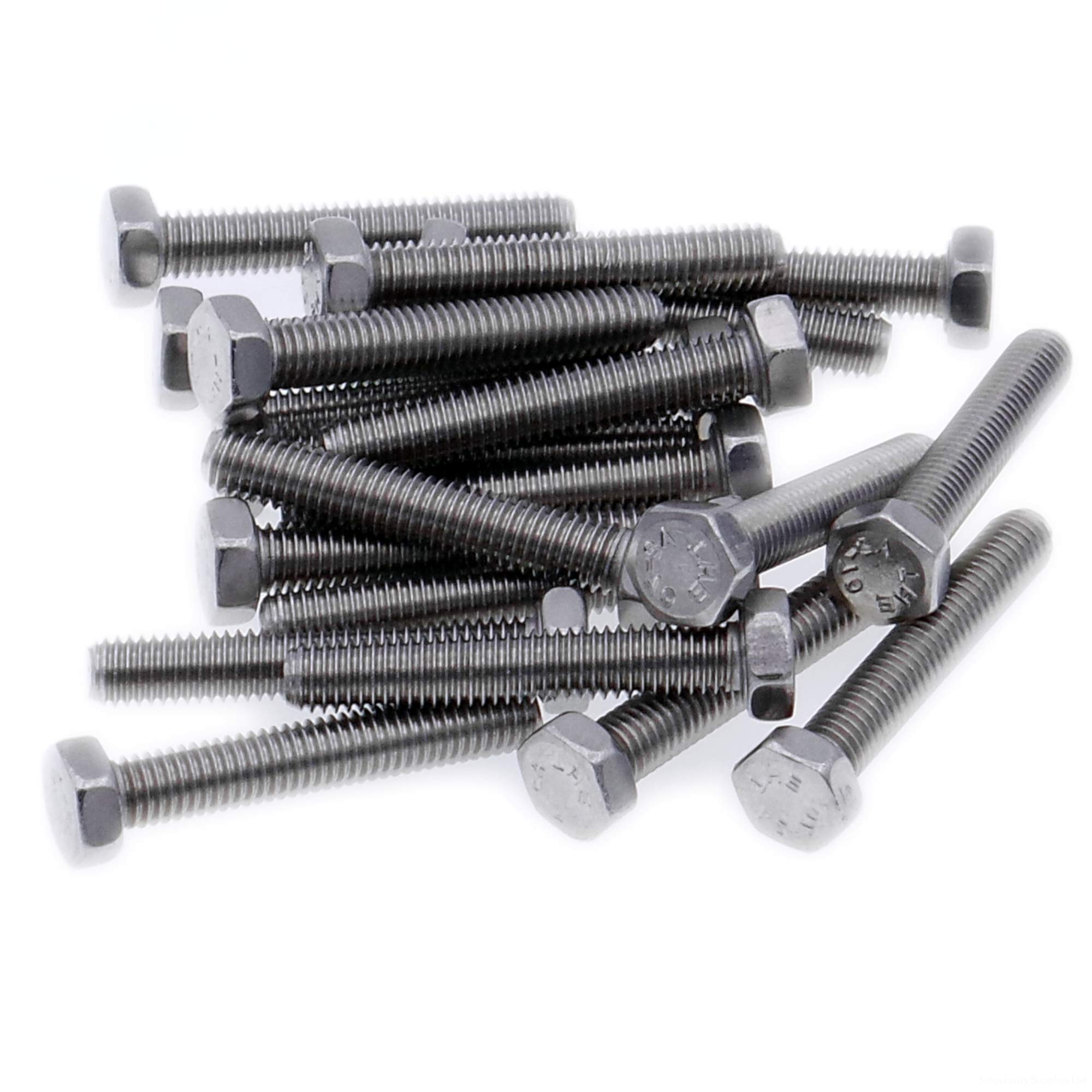 M3 (3mm x 30mm) Hex Bolt (Fully Threaded Setscrew) - Stainless Steel (A2) (Pack of 20)