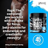 Warrior Rage Pre Workout Powder 392g 45 Servings Blue Raz 300mg Caffeine view 3