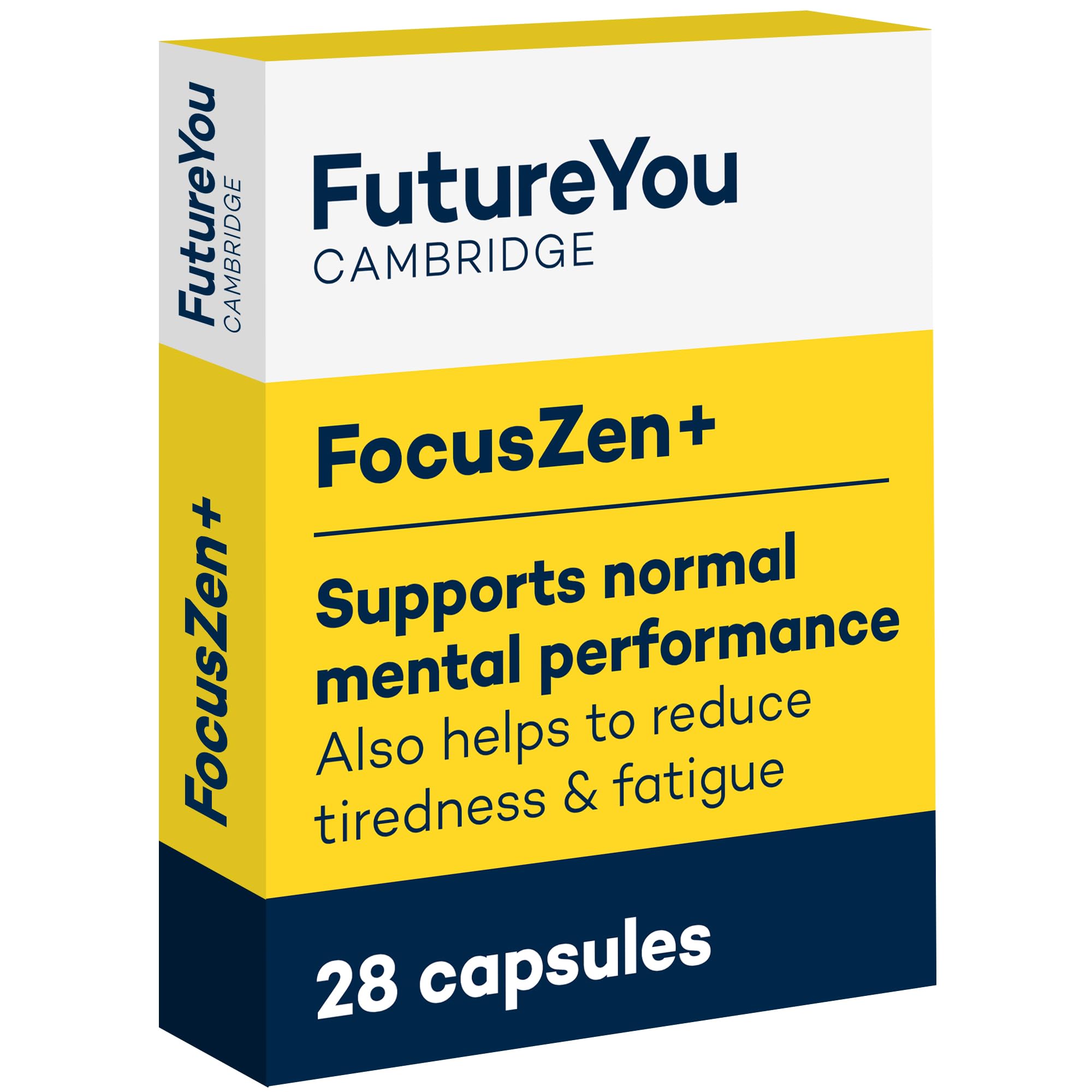 FocusZen+ Lemon Balm Capsules – 28 Focus Supplements with Vitamins for Tiredness and Fatigue – 300mg Natural Energy Supplements – Say Goodbye to Brain Fog with FutureYou Cambridge