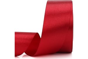 Nsilu 25 Yards 1-1/2 inches Wide Satin Ribbon Suitable for Wedding, Party and Gift Box Packaging Ribbon (Wine red)