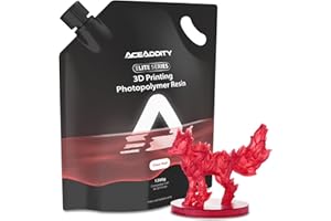 Aceaddity Elite Series 3D Printer Resin 405nm Photopolymer Resin LCD/DLP UV-Curing High Precision 3D Printing Liquid Compatible with 8k 3D Printer (Clear Red, 1200g)