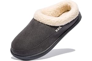 NewDenBer NDB Women's Cozy Memory Foam Suede Slippers Fuzzy Wool-Like Plush Fleece Lined Slip On Indoor Outdoor House Shoes