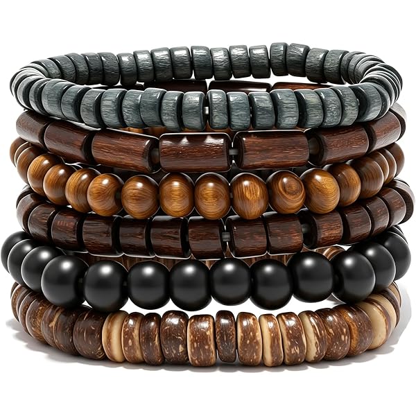 Women\'s Dark Brown Analog Buddhist Beaded Bracelet Elastic Wrist Wooden Watch Amazon.com: uxcell Buddhist Brown 11mm Diameter Wooden Beads  main image 3