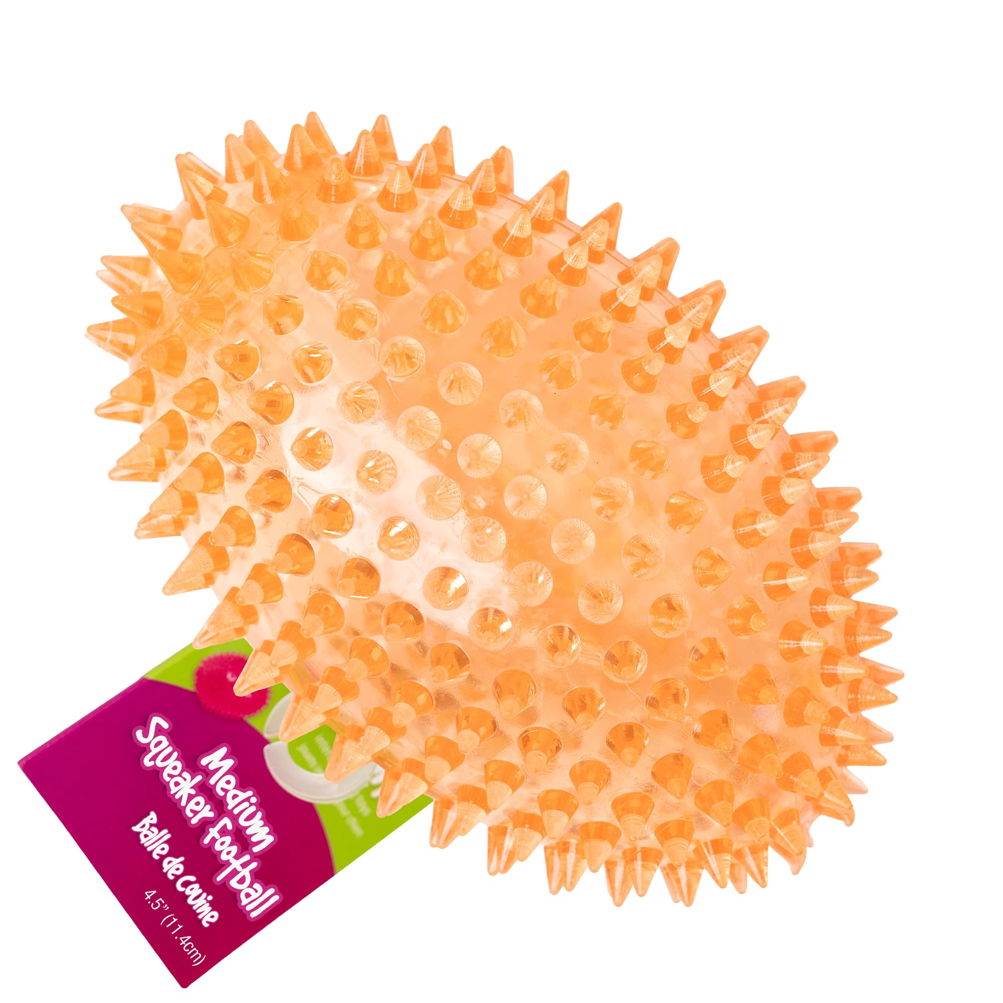 Photo 1 of Gnawsome™ 4.5” Spiky Squeaker Football Dog Toy - Large, Cleans Teeth and Promotes Good Dental and Gum Health for Your Pet, Colors Will Vary,All Breed Sizes