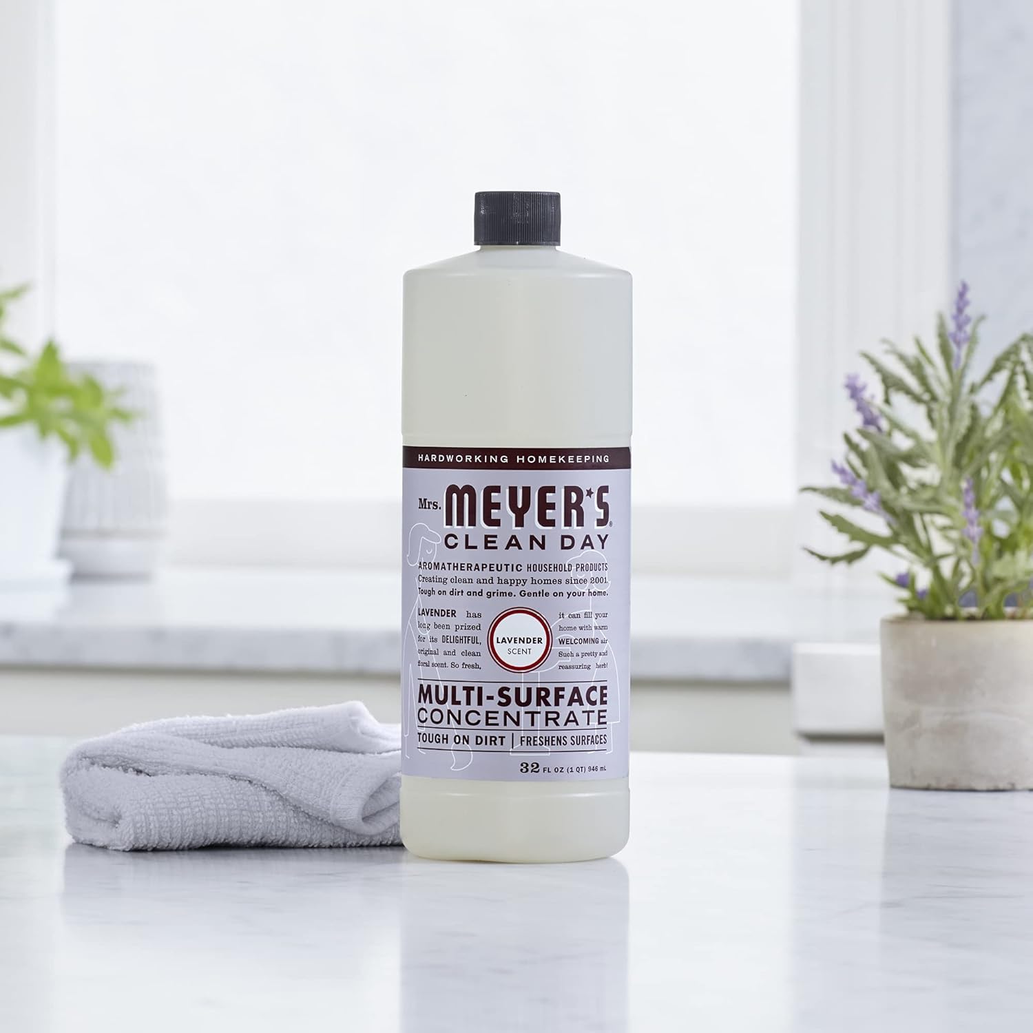 Mrs. Meyer's Clean Day Multi-Surface Cleaner Concentrate, Use to Clean Floors, Tile, Counters,Lavender Scent, 32 oz- Pack of 2: Health & Personal Care