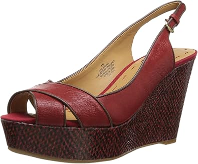 nine west red wedges