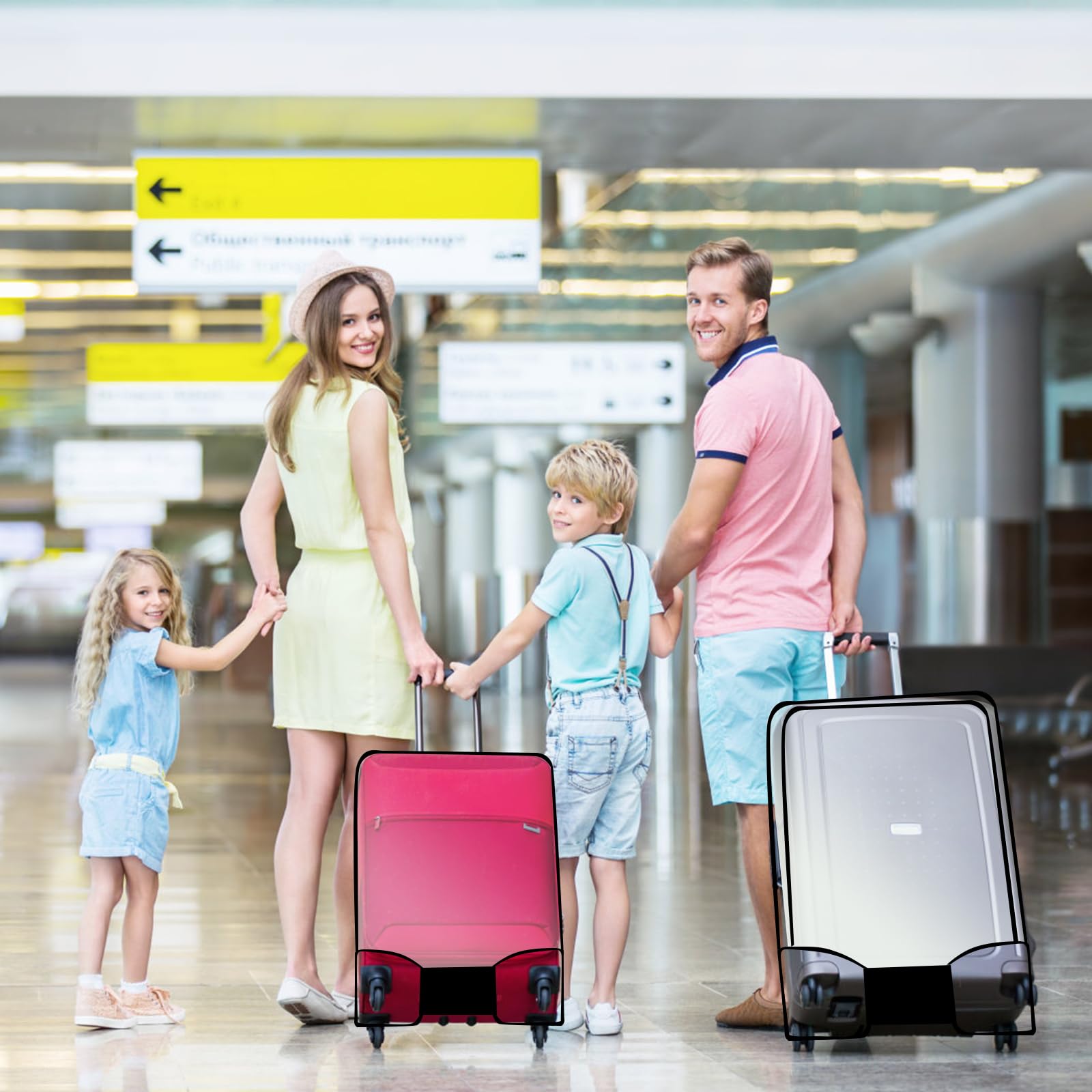 3 Pieces Thicken Clear Luggage Cover Protector, 20