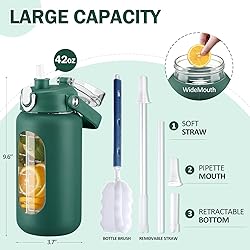 kytffu 42oz Glass Water Bottles with