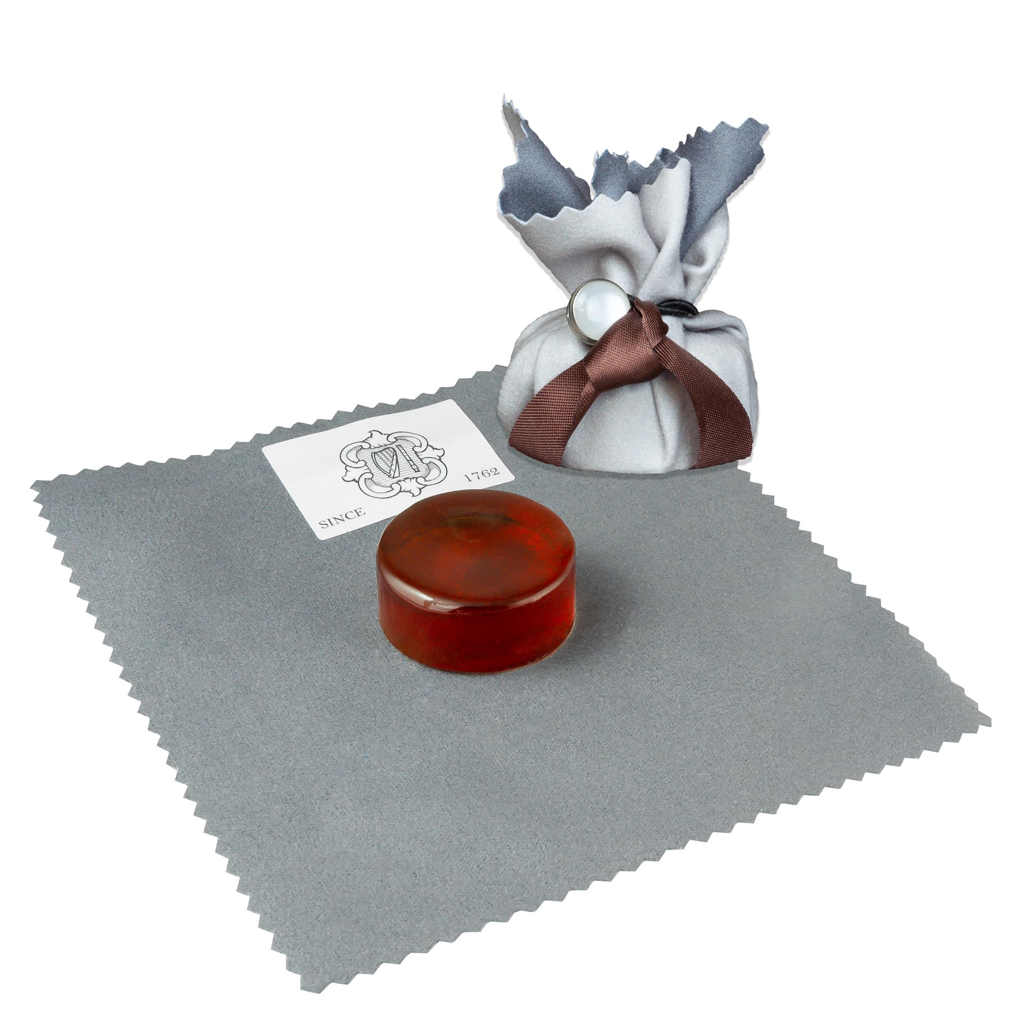 W. E. Hill & Sons Rosin for Violin and Cello. Light. Made in the UK. Light Rosin for bright attack and projection -Presented in a Ribbon Tied Velevet Cloth