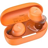 TOZO A1 Wireless Earbuds Bluetooth 5.3 Light Weight in Ear Headphones | IPX5 Waterproof,2 Mics for AI Calls,Immersive Premium Sound Bass Headset with Charging Case,32 EQ via App Orange