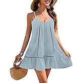 MIRALUNA Women's Swimsuit Coverup Summer Beach Spaghetti Strap Sundress Casual Vacation Mini Tank Dress 2025