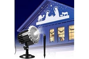 NAGUDENFO Christmas Nativity Scene Projector Lights Outdoor Indoor,Waterproof Holiday Projector with Stars,Christmas Decorations Light for Walls, Windows, and Garage Doors
