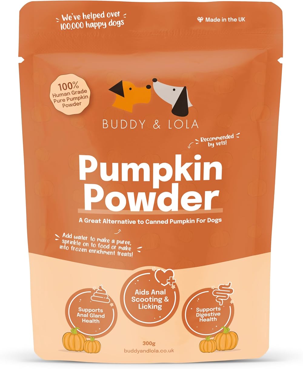 Buddy & Lola 100% Natural Pumpkin Powder for Dogs High Fibre Uk