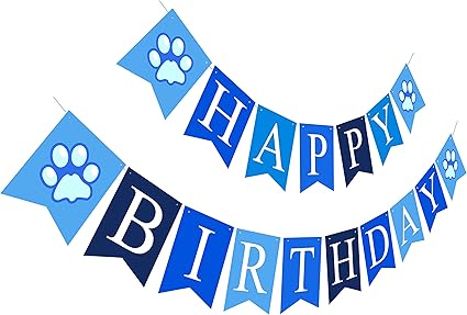 Amazon Com Puppy Happy Birthday Banner Boy Birthday Sign