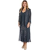 Beaded Slip Chiffon Jacket Dress