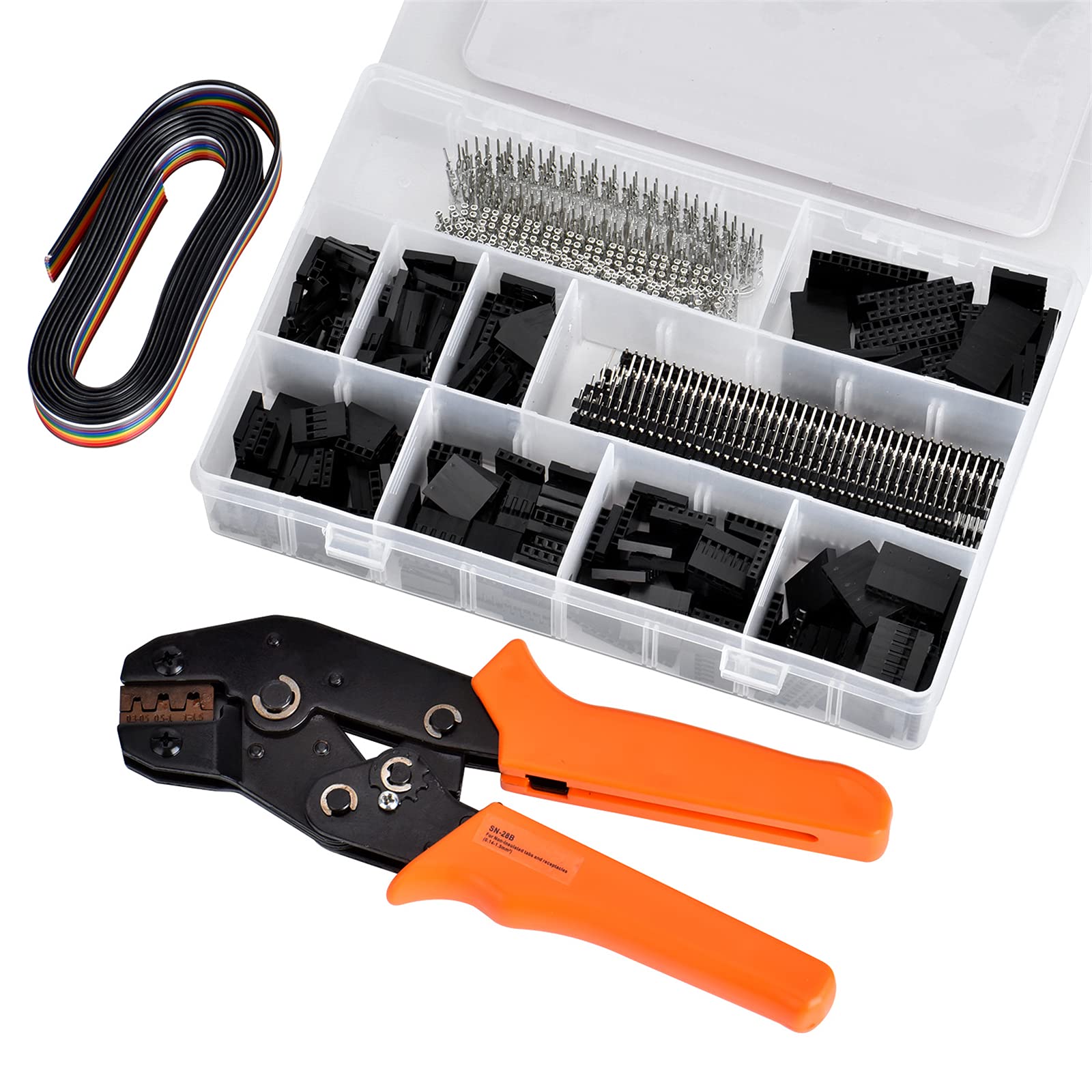 Crimp Connectors, Queta 1550PCS Crimping Tools Set with Female/Male Pin Connector Crimping Pliers for 2.54mm, 2.8mm, 3.96mm KF2510 Connector