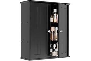 Shintenchi Bathroom Wall Medicine Cabinet with 2 Door,Bathroom Storage Organizer Over The Toilet,Space Saving Storage with 3-