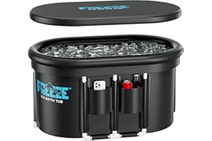 ISIDO Oval Ice Bath Tub with Cover for Athletes, XXL 148 Gallons Capacity Portable Cold Plunge Tub for Cold Water Therapy and Recovery, Ice Baths at Home Outdoor Gyms