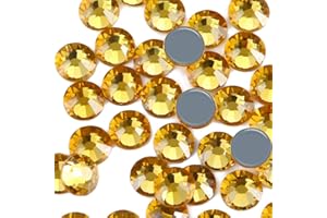 Dowarm 1440 Pieces Hotfix Crystal Rhinestones for Clothes Crafts, Hot Fix Glue on Flatback Crystals, Iron on Crystal Rhinestone (Topaz, SS20) …