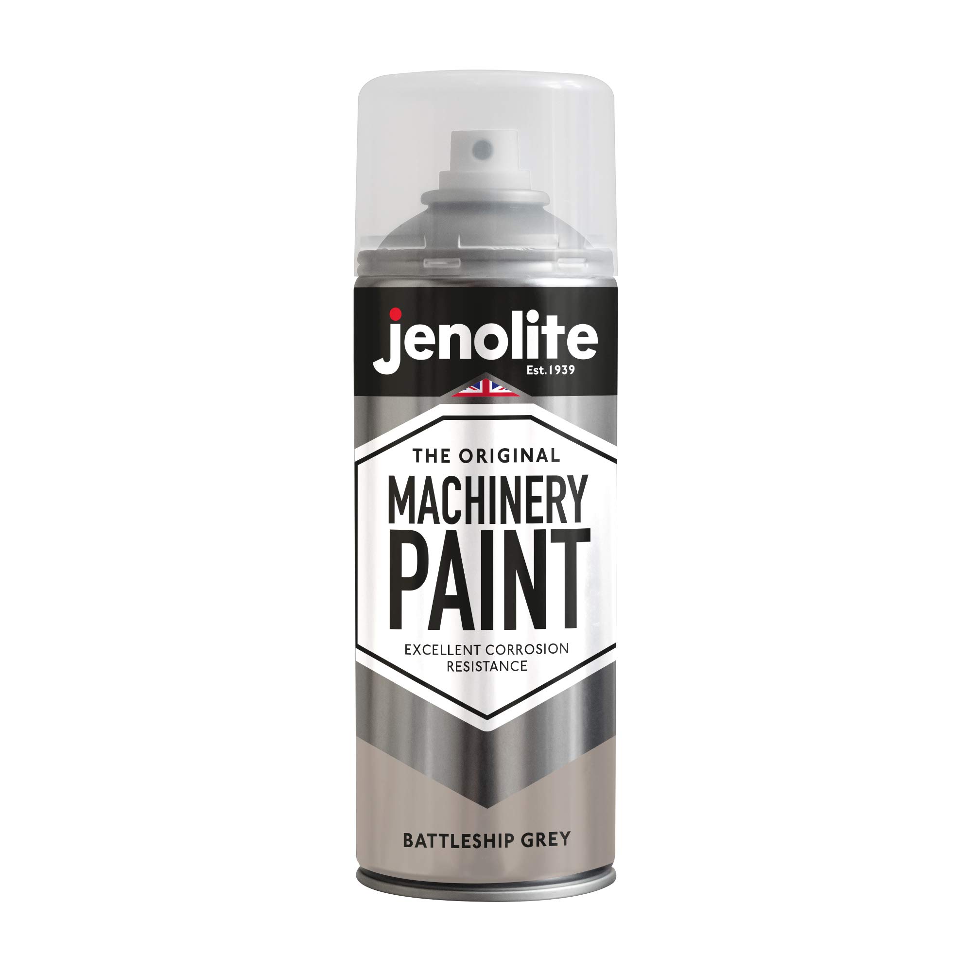 JENOLITE Machinery & Lawnmower Paint | BATTLESHIP GREY | Multi Surface Aerosol Paint | Corrosion Resistant For Long Lasting Finish | 400ml