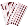 KALIONE 500pcs Vinyle Red Arrow Stickers Labels, Small Arrow Stickers 1/2 Inch Self Adhesive Red Arrow Labels Stickers, Small Rectangle Red Arrow Labels, (5 Sheets, 100pcs/Sheet)