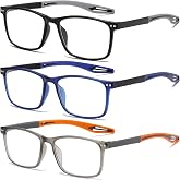 Reading Glasses for Men TR90 Sporty Design Blue Light Blocking Reader Flexible Comfortable Lightweight