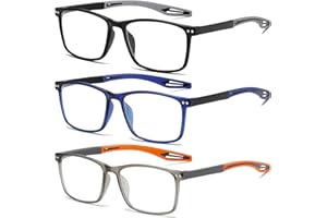 FSRTEP Reading Glasses for Men TR90 Sporty Design Blue Light Blocking Reader Flexible Comfortable Lightweight