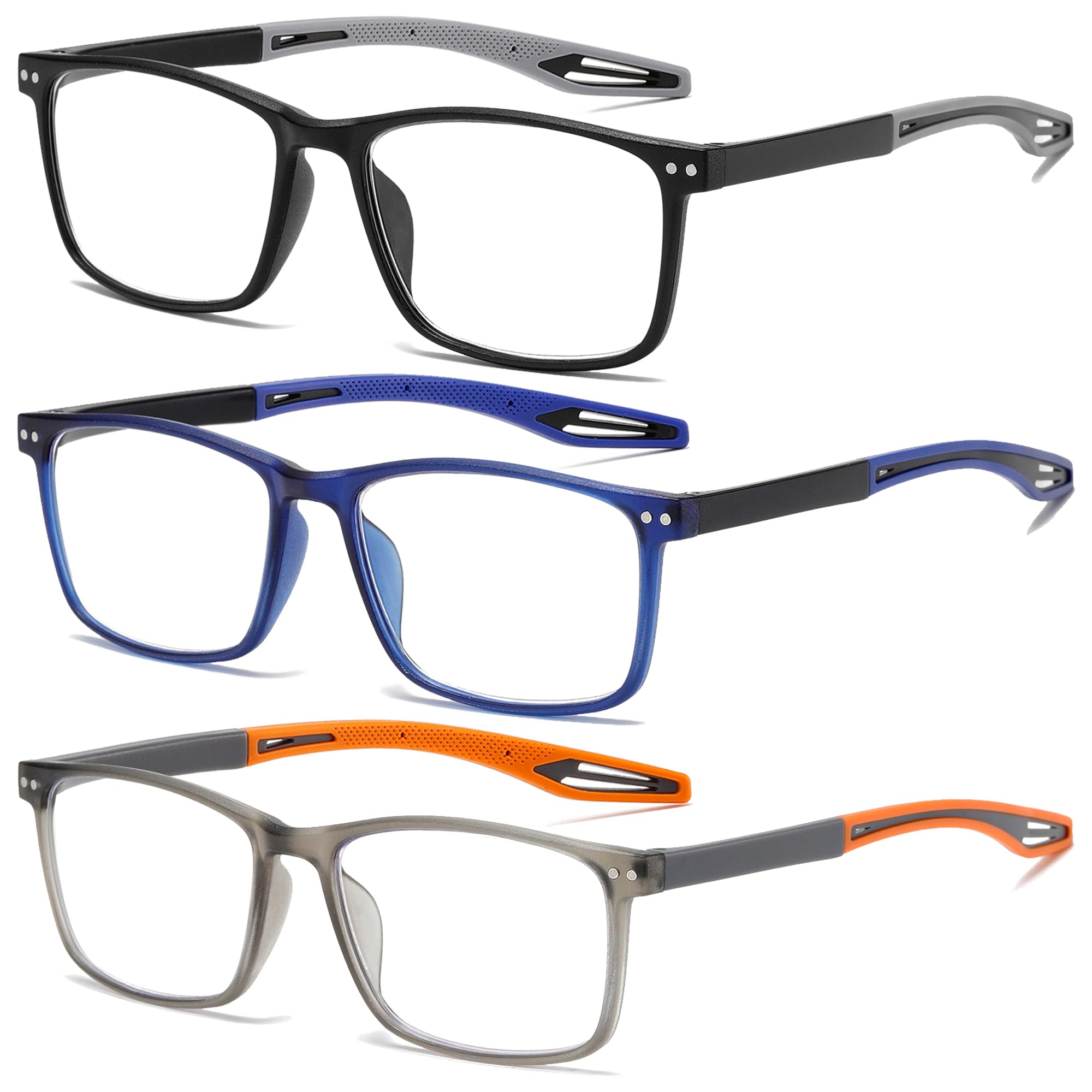 Photo 1 of FSRTEP Reading Glasses for Men TR90 Sporty Design Blue Light Blocking Reader Flexible Comfortable Lightweight +1.75