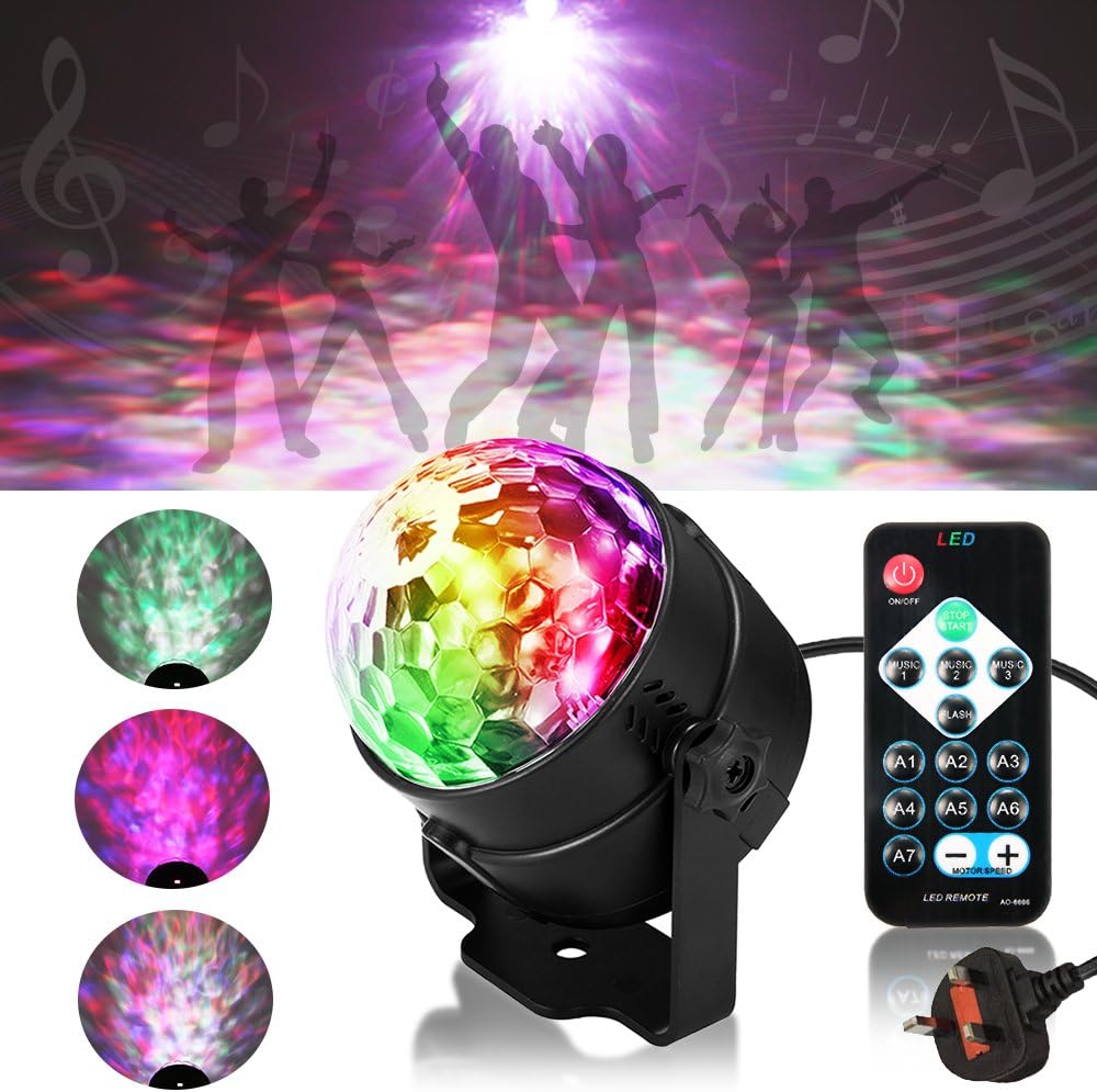 Disco Lights SOLMORE RGBW Mini Water Ripple Party Lights DJ Lights with