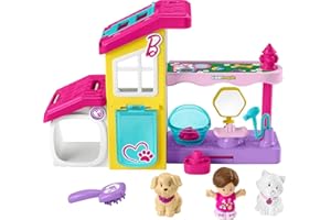Fisher-Price Little People Barbie Toddler Toy Play and Care Pet Spa Playset with Music & Sounds for Pretend Play Kids Ages 18