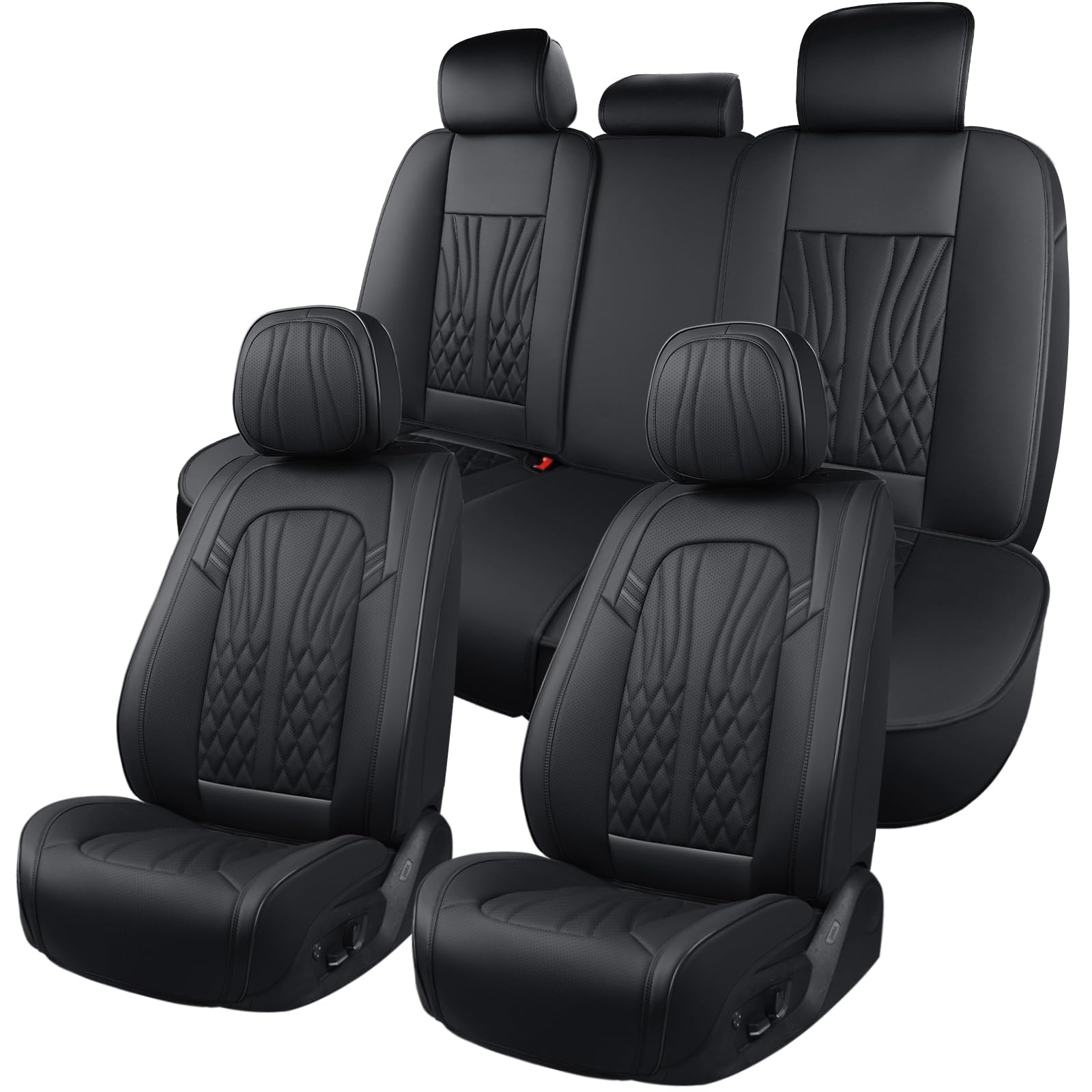 Photo 1 of MINGBRON Leather Seat Covers,Car Seat Protector Waterproof,Seat Covers Full Set, Car Seat Protectors 5 Seats,Automotive Seat Covers Fit for Most Cars Black
