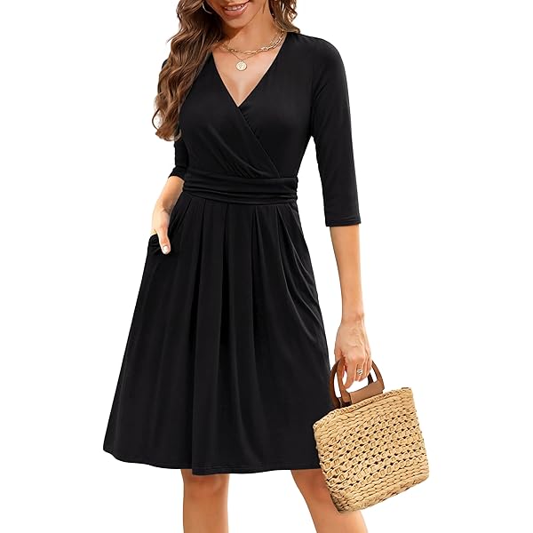 Amazon.com: HOMEYEE Women's Chic V-Neck Lace Patchwork Flare Party Dress  A062 (Wine Fabric B, S) : Clothing, Shoes & Jewelry