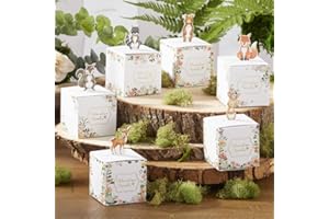 Kate Aspen Pink Woodland Baby Shower, One Size, Favor Box (Set of 24), 28586NA