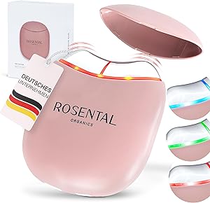 Rosental Organics EMS Gua Sha Gesichtsmassagegerät - LED Blau, Grün & Rotlicht Therapie - Für konturierte, pralle Haut & ebenmäßigen Teint - Für alle Hauttypen