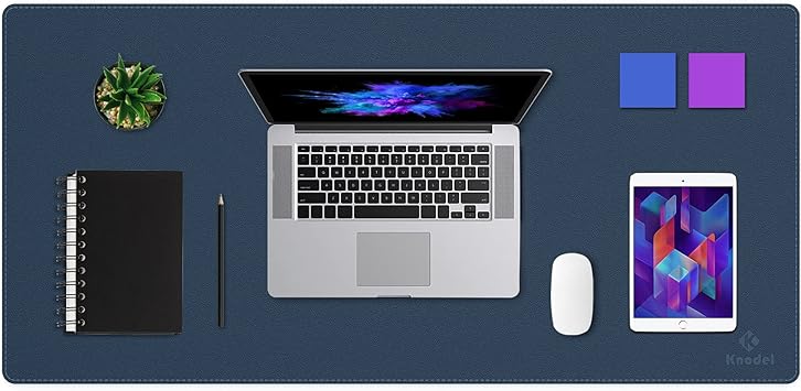 Writing Mat For Office And Home 35 4 X 17 Desk Pad Dark Blue Mouse Pad Knodel Dual Sided Desk Mat Upgrade Sewing Pu Leather Desk Blotter Protector Desk Pads Blotters Office Products