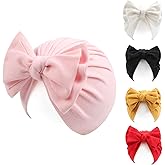 Peecabe Cotton Newborn Baby Girl Hospital Hat Infant Caps Bow Baby Beanie Hats for Girls Spring Summer 0-36 Months