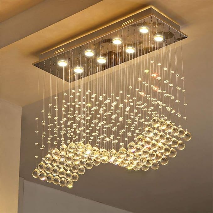 Saint Mossi Modern K9 Crystal Chandelier Lighting Flush