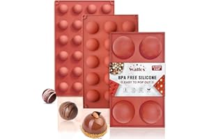 Semi Sphere Silicone Mold, Silicone Chocolate Molds,3 Packs Baking Molds for Making Chocolate, Cake, Jelly, Dome Mousse (6 Cu