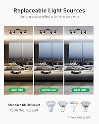 Bojim Flexible Led Track Lighting, 4-Light Black