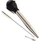 Norpro Deluxe Stainless Steel Baster with Injector and Cleaning Brush