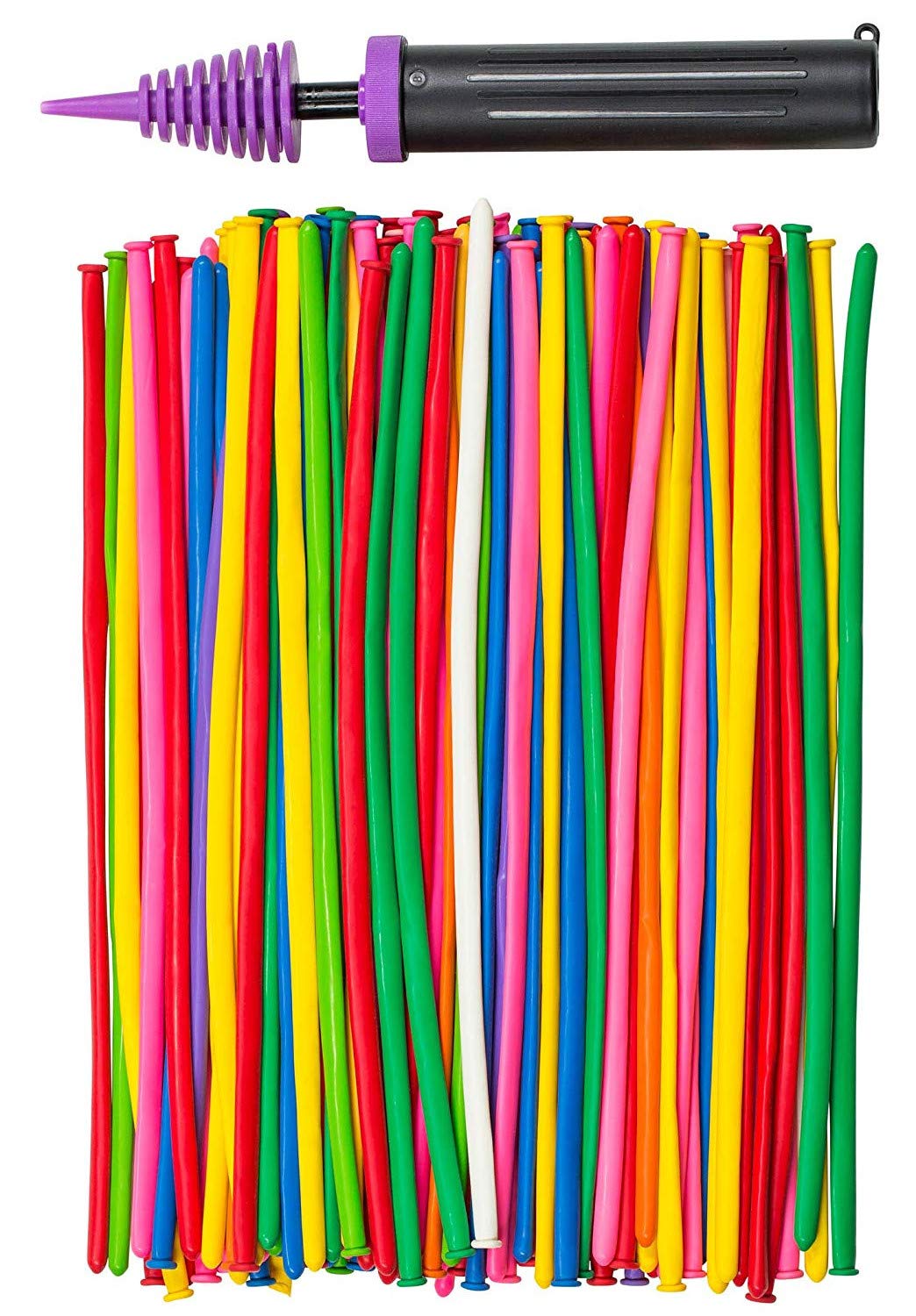 Photo 1 of 200 PCS Latex Twisting 260Q Magic Balloons - Assorted Color Long for Animal Shape Party, Birthdays, Clowns, Weddings Decorations (With 1PCS Pump)
