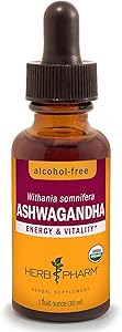 Herb Pharm Certified Organic Ashwagandha Extract for Energy and Vitality, Alcohol-Free Glycerite, 1 Ounce